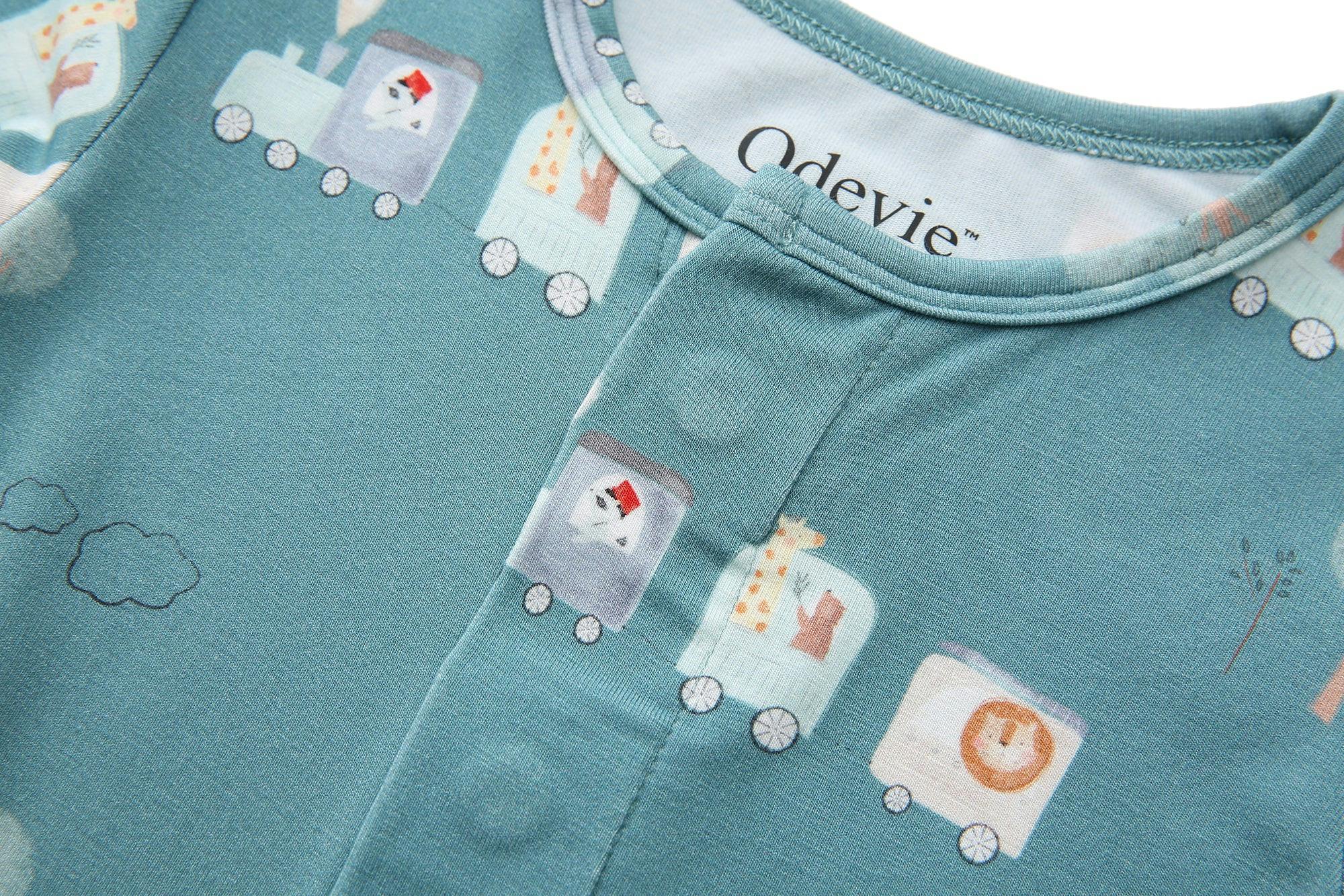 Bamboo Footie Pajama Sleepsuit - Le Petit Express Green