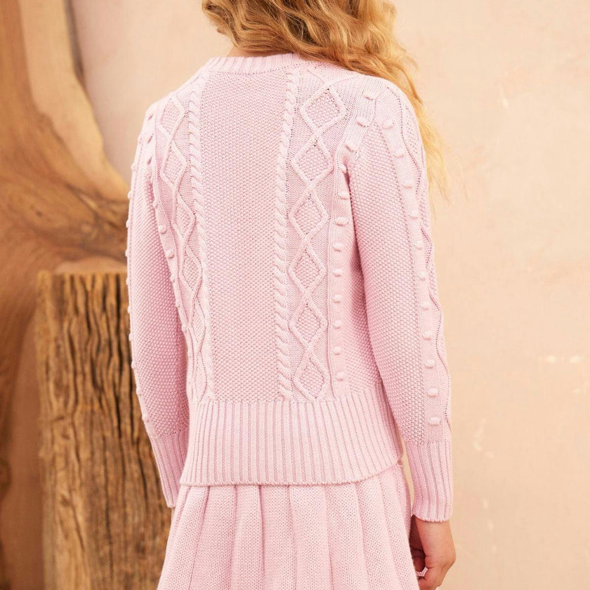 Cable Popcorn Jumper | Bubble Gum