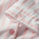 The Olivia Wide Leg Pima Pajama Set in Pink Stripe