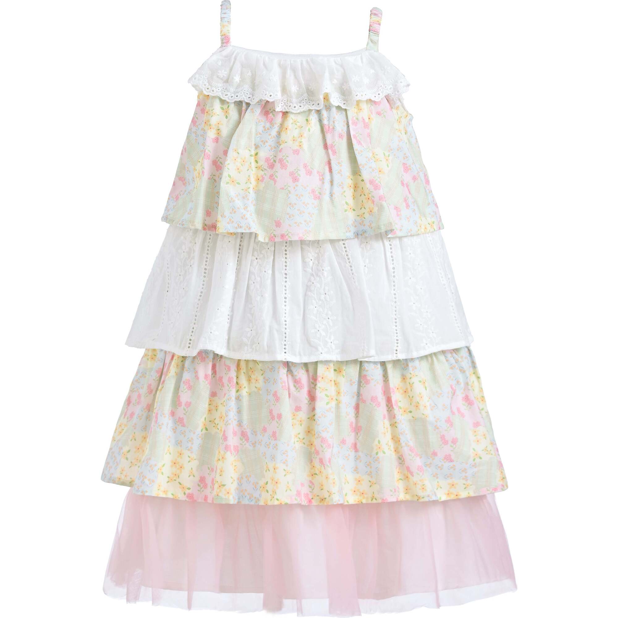 Tiered Warm Floral Dress Set, Yellow