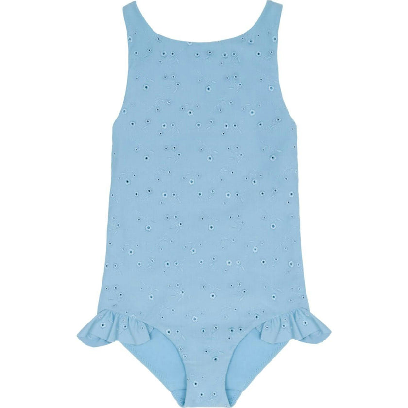 girls dusk blue eyelet ballerina one piece