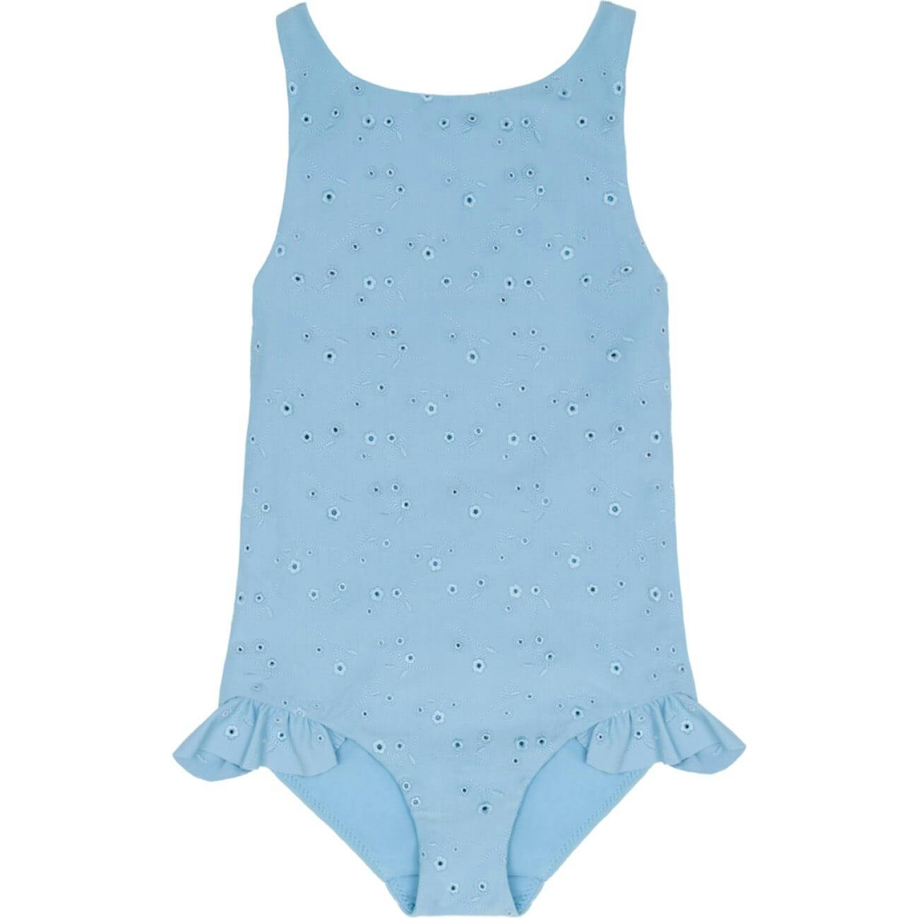 girls dusk blue eyelet ballerina one piece