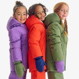 Kids weatherproof puffer mittens
