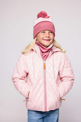 Kids Hi-Gloss Ballerina Pink Puffer Jacket