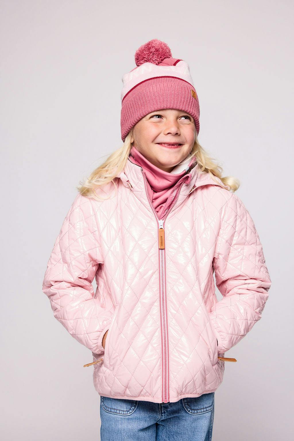 Kids Hi-Gloss Ballerina Pink Puffer Jacket