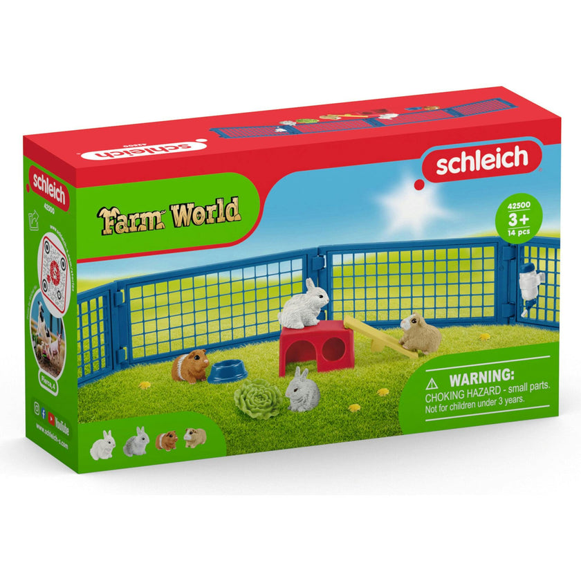 Schleich Farm World: & Guinea Hutch - 14pc Animal Figurine Playset