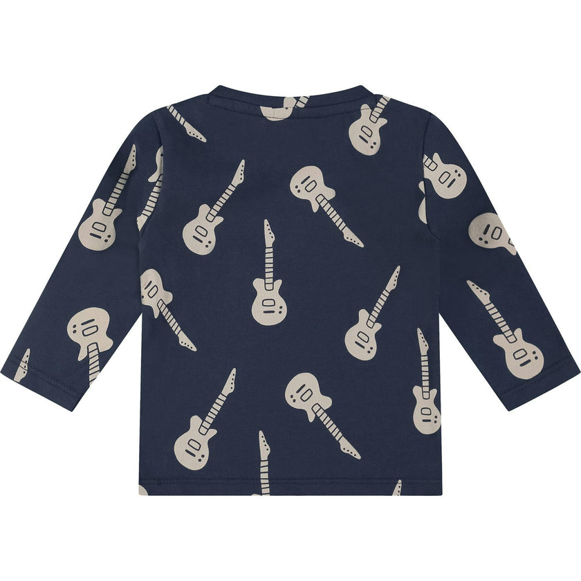 Baby Boy Guitar Print Long Sleeve T-Shirt