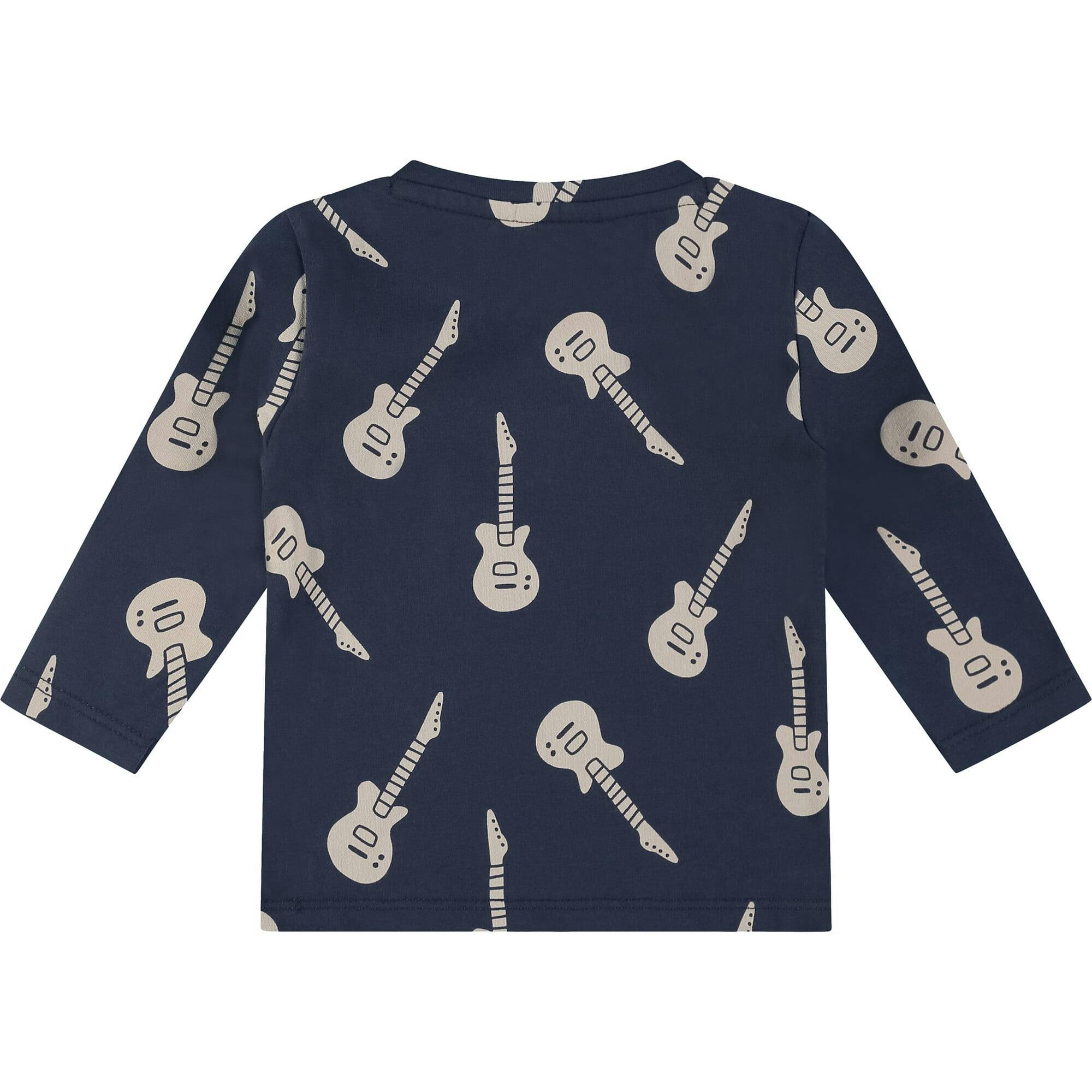 Baby Boy Guitar Print Long Sleeve T-Shirt