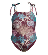 vivi one piece burgundy corals