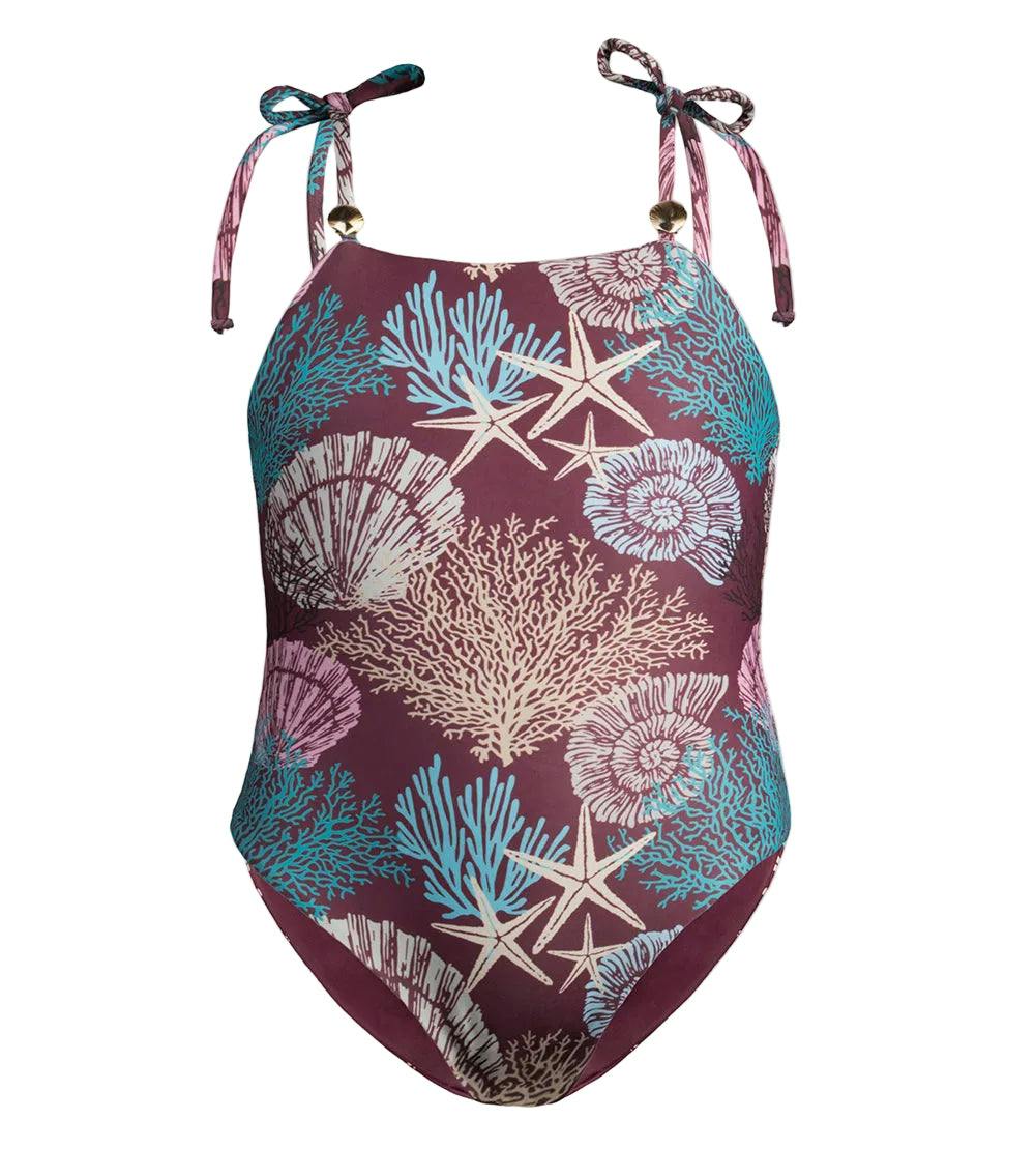 vivi one piece burgundy corals