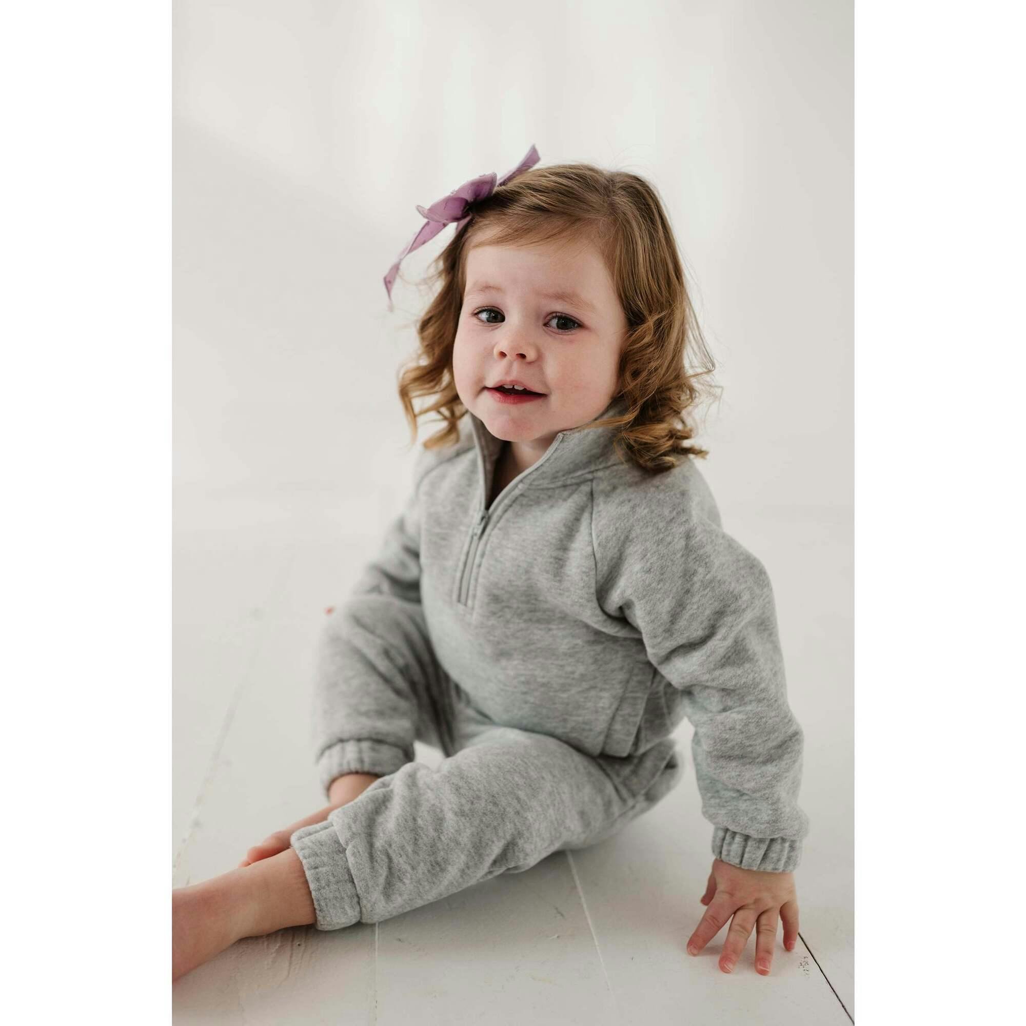 Fleece Zip Set Heather Gray