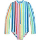 Clearance baby one-piece rash guard in rainbow sky stripe