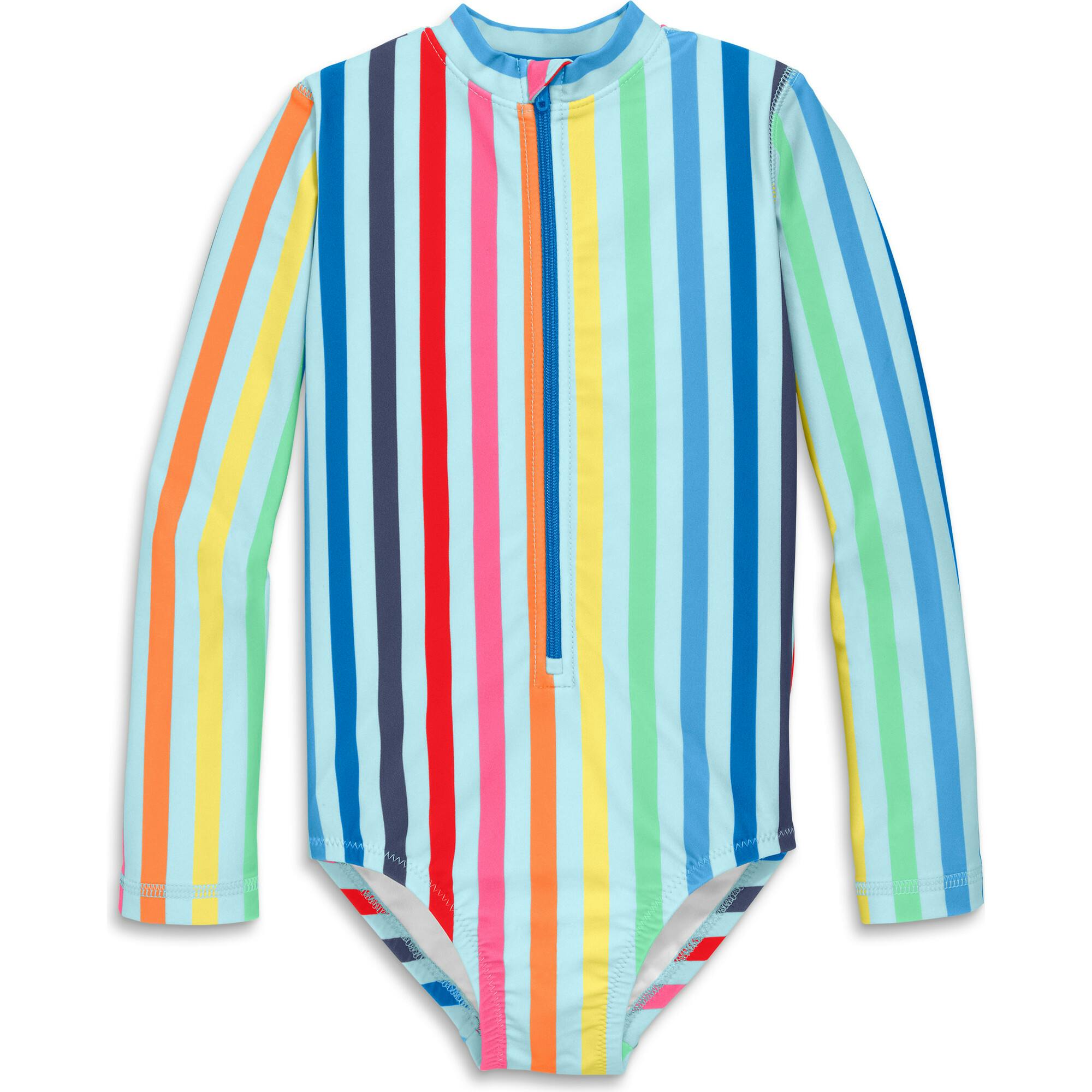 Clearance baby one-piece rash guard in rainbow sky stripe