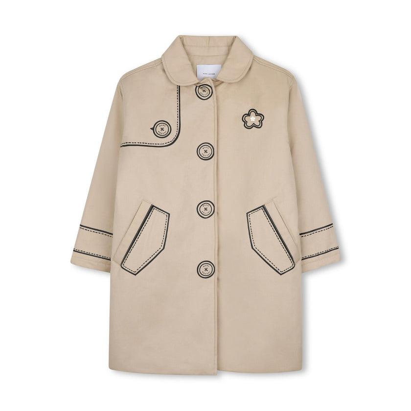 Beige Trompe‑l’Oeil Trench Coat