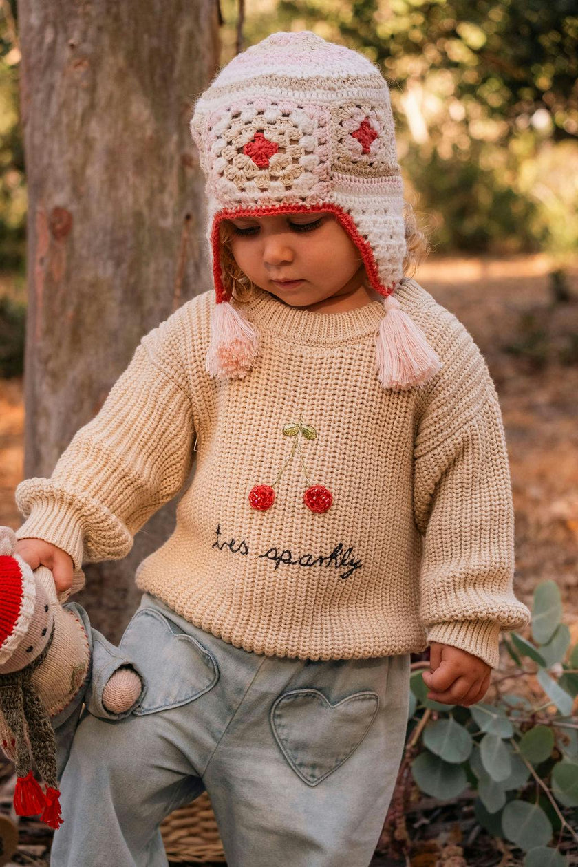 Très Sparkly Sweater in Ecru