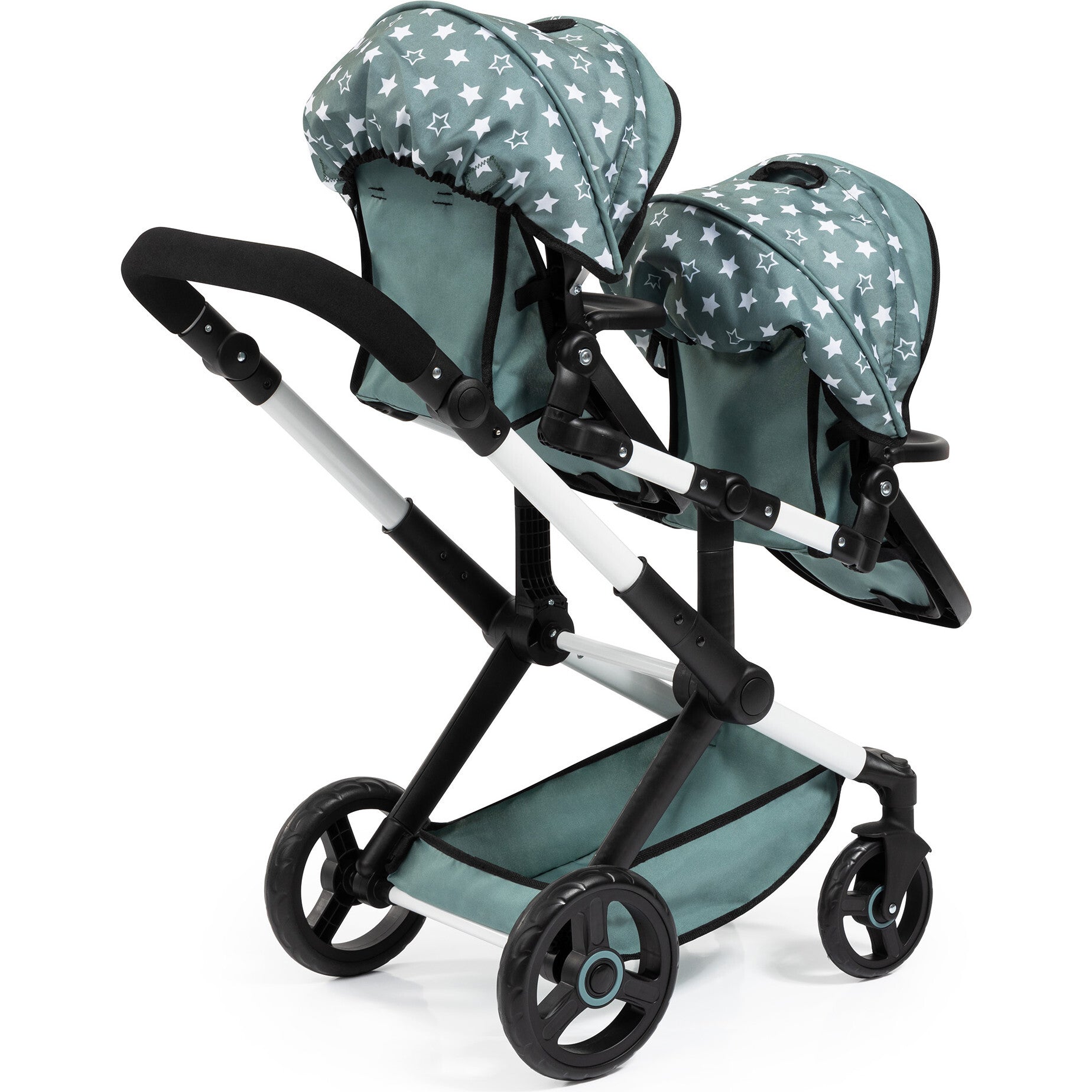 Bayer Design Dolls: Pram Xeo Twin - Green & White Stars