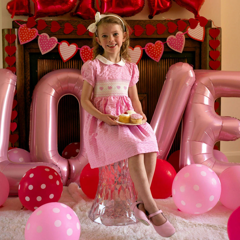 Seersucker Heart Smocked Dress