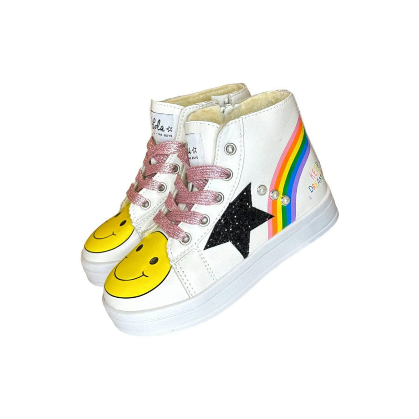 Rainbow Smiley Hi Top Sneaker