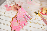 Packed Party Boot Scoot Blooms Western Dinner Napkins 20ct - Gold Foil Scalloped Pink Western Pattern 3-Ply Napkins for Western Parties