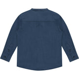 Textured Classic Mock Neck Button Up