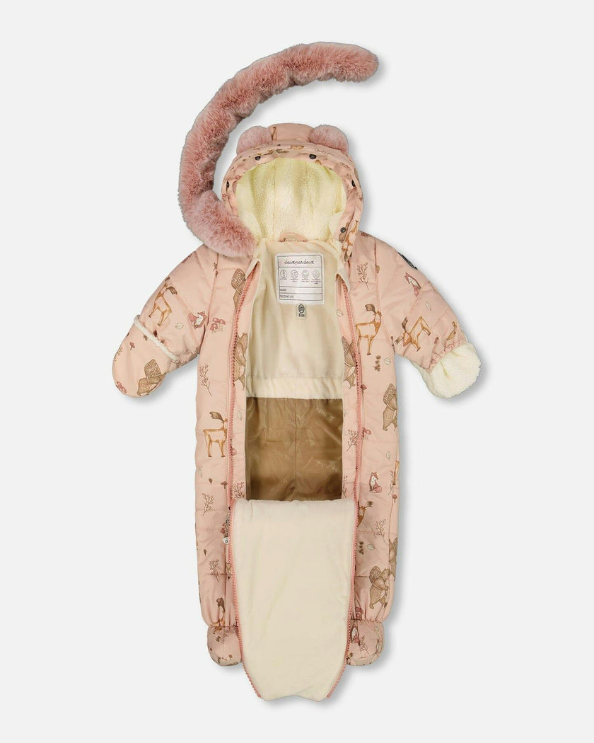 One-Piece Baby Layette Snowsuit Designed for Car Seat