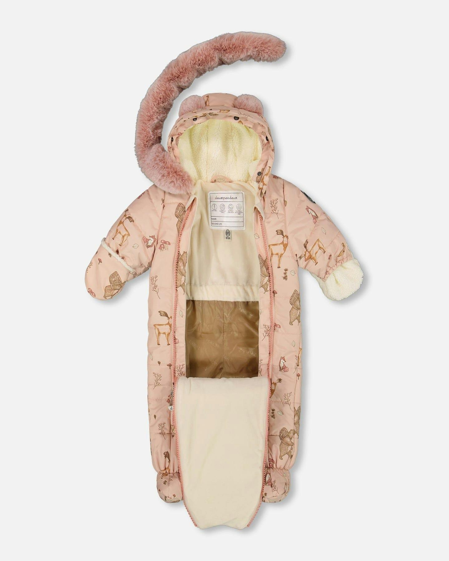 One-Piece Baby Layette Snowsuit Designed for Car Seat