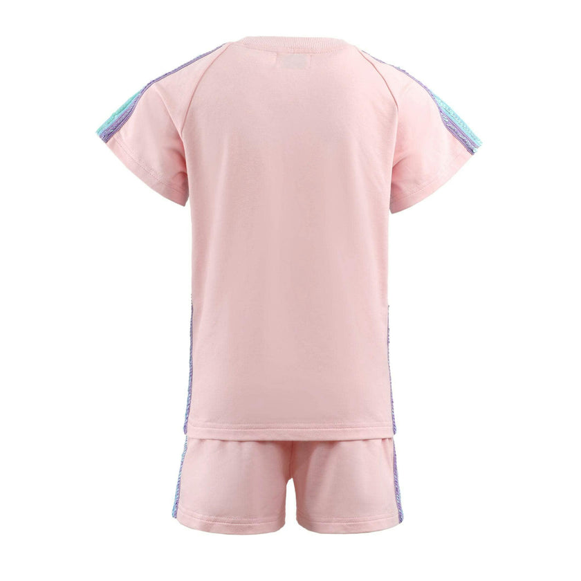 Pink Rainbow Stripe Short Set