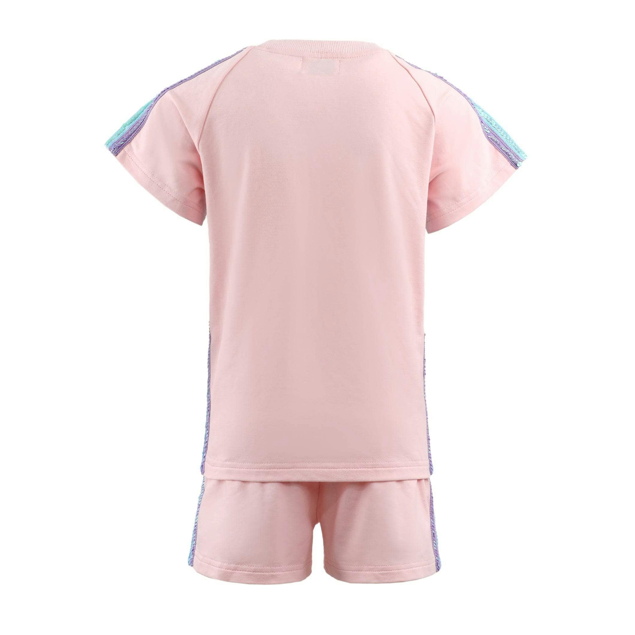 Pink Rainbow Stripe Short Set