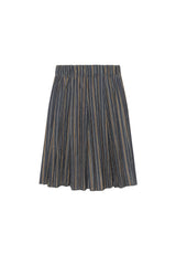 Stripe Corduroy Crinkle Pleating Skirt