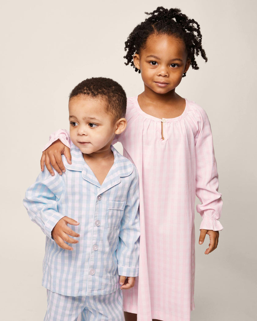 Girl's Twill Delphine Nightgown in Pink Gingham
