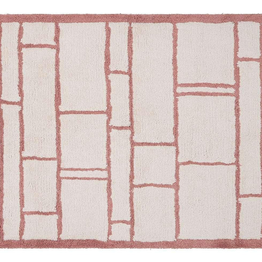 Windowpane Washable Organic Cotton Area Rug