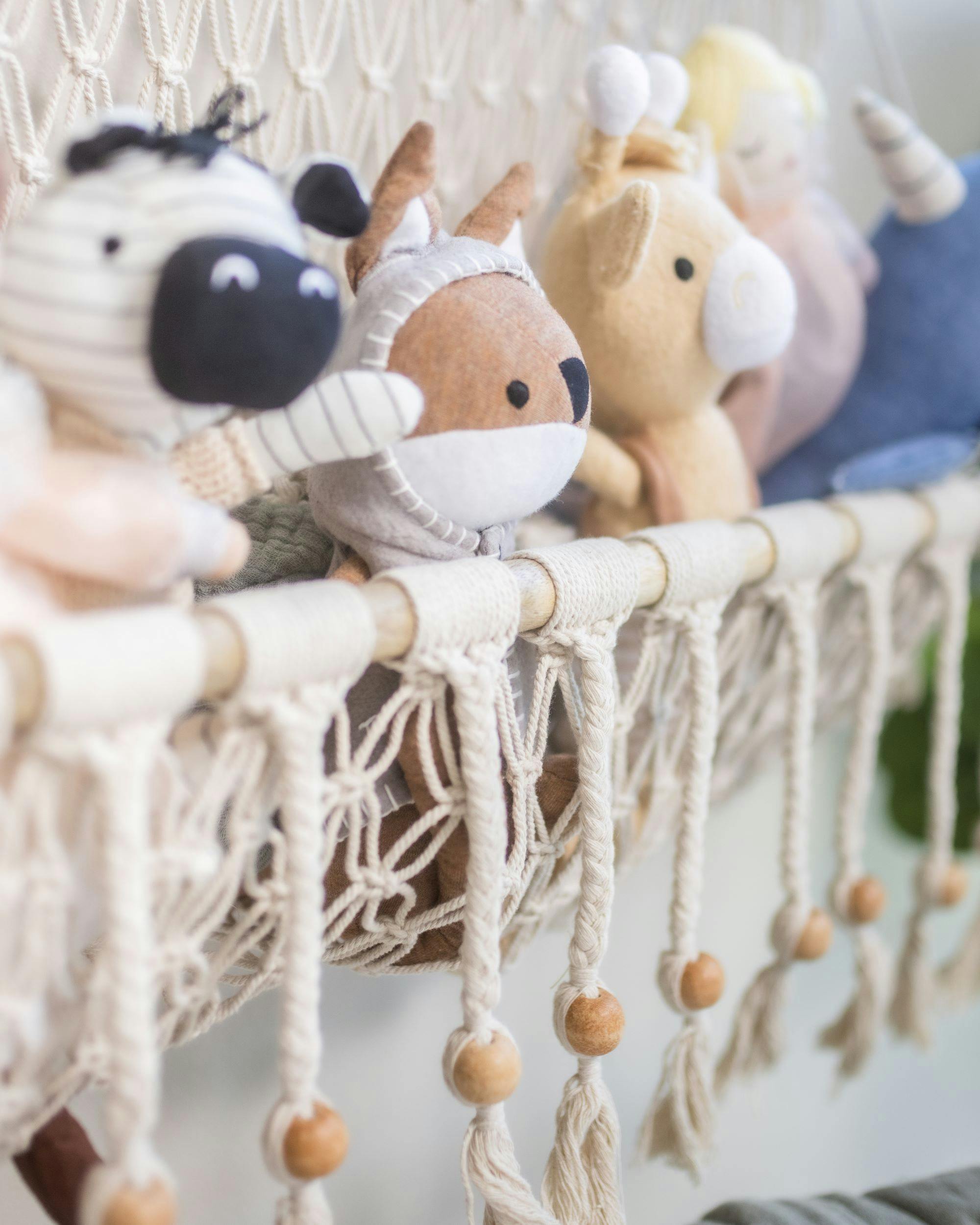 Willow Hanging Macrame Storage Basket