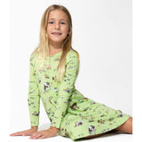 Farm Animals Bamboo Girls' Long Sleeve Dress