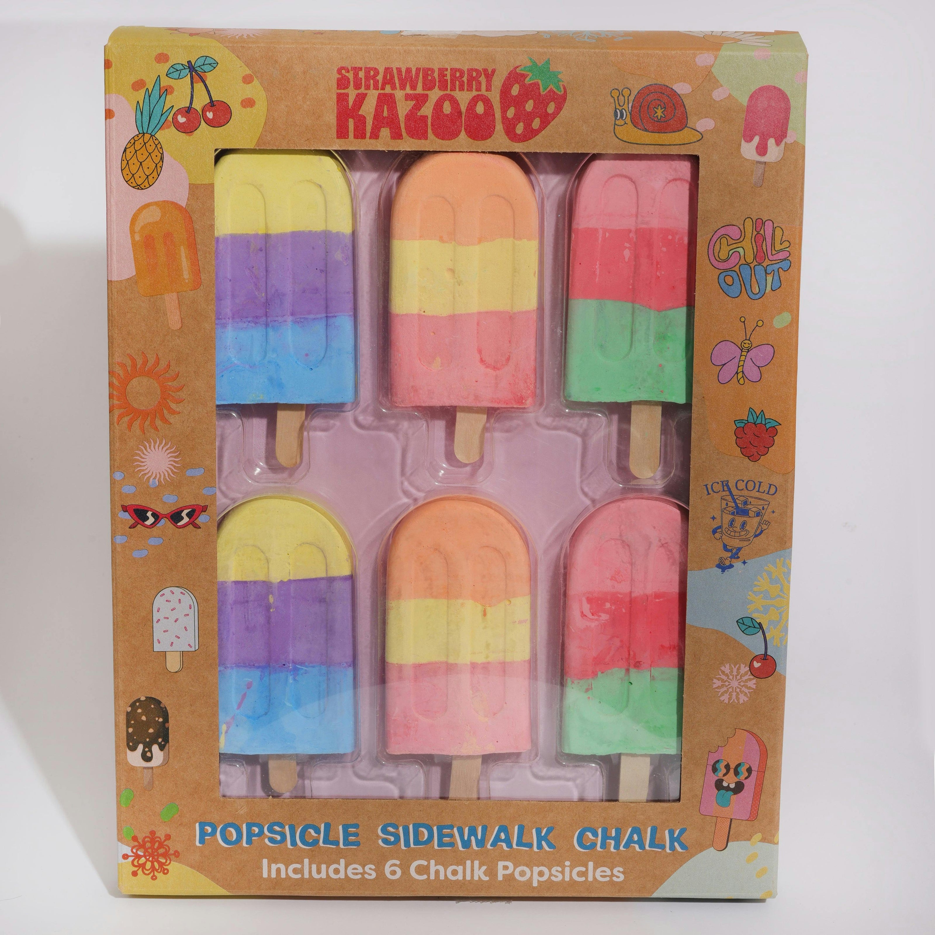 Strawberry Kazoo Popsicle Sidewalk Chalk 6 pieces