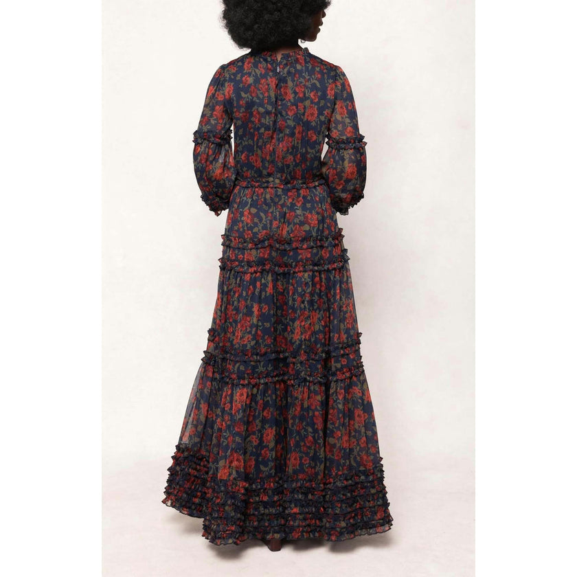 Geneva Dress in Scarlet Bloom
