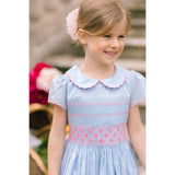 Myrtille Pink Floral Short Sleeve Bishop Dress