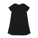 Ponte A-Line Ruffle Placket Dress
