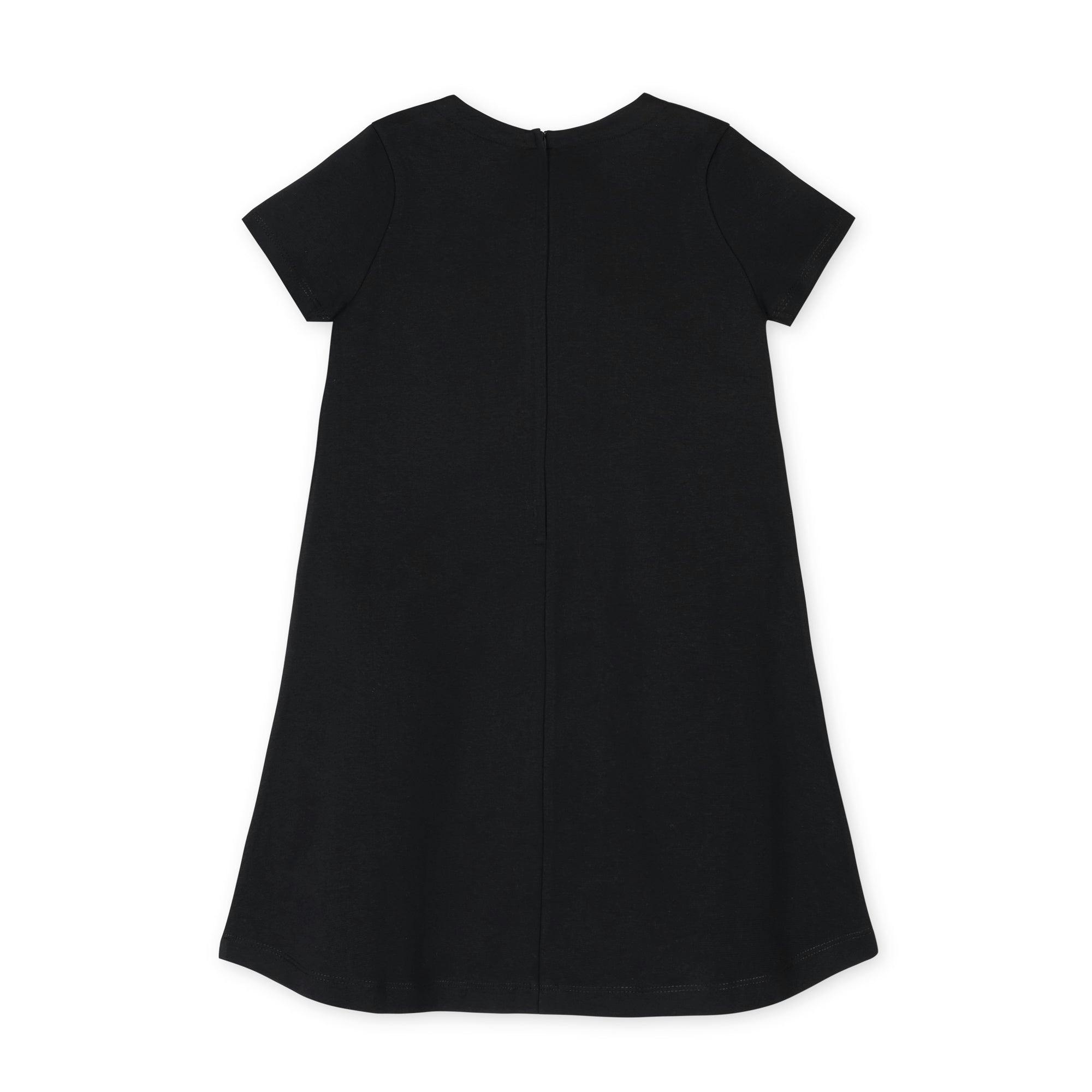 Ponte A-Line Ruffle Placket Dress