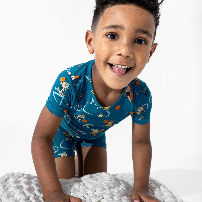 Basketball Pups Bamboo Kids Pajama Short Set