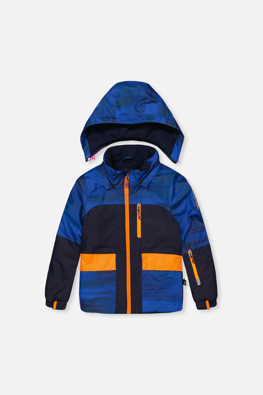 Two Piece Play Snowsuit Navy Blue and Orange with Blue Pants