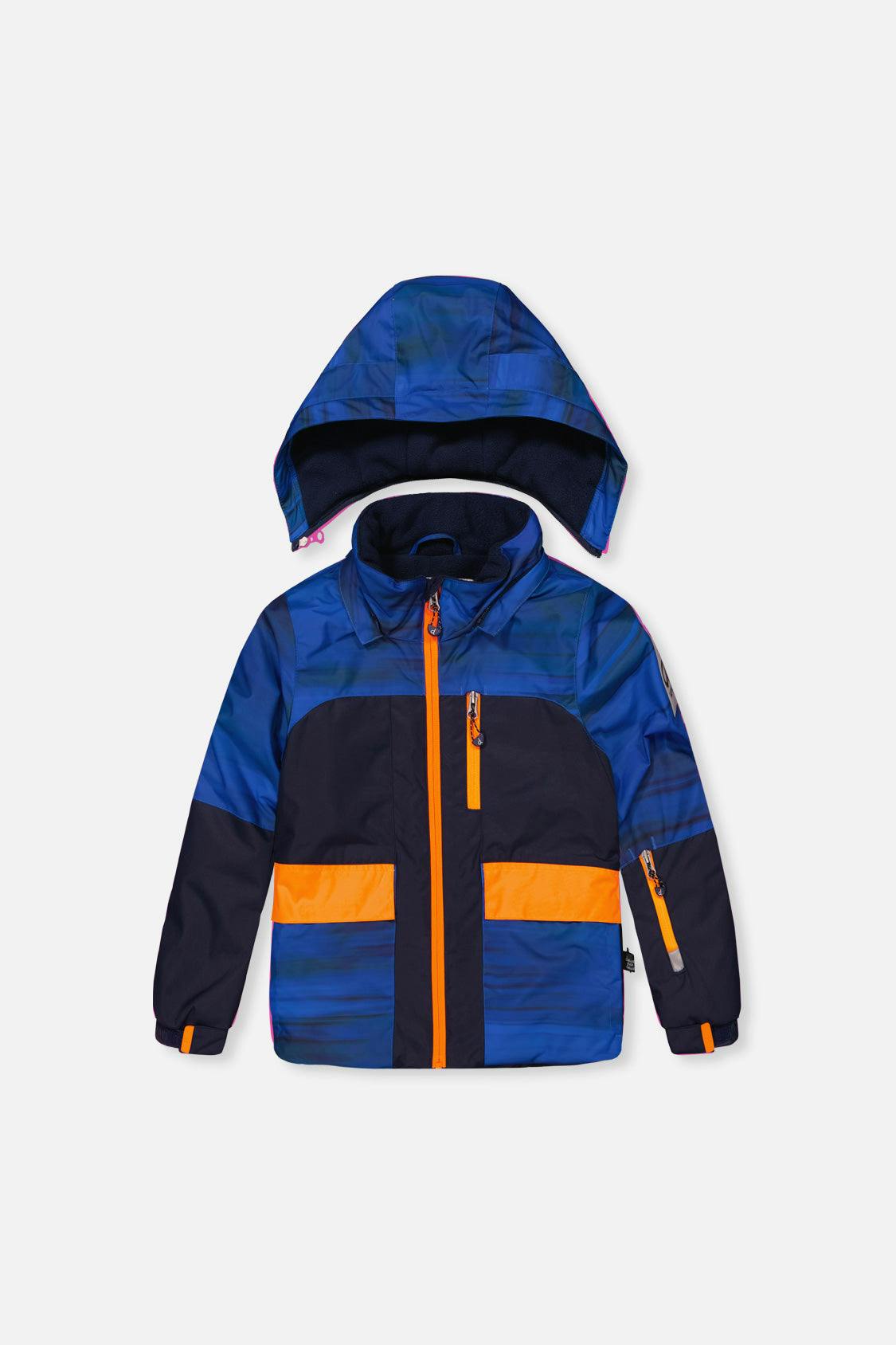 Two Piece Play Snowsuit Navy Blue and Orange with Blue Pants