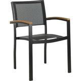 Kaelan Stackable Patio Chair With Contrast Arm Rests