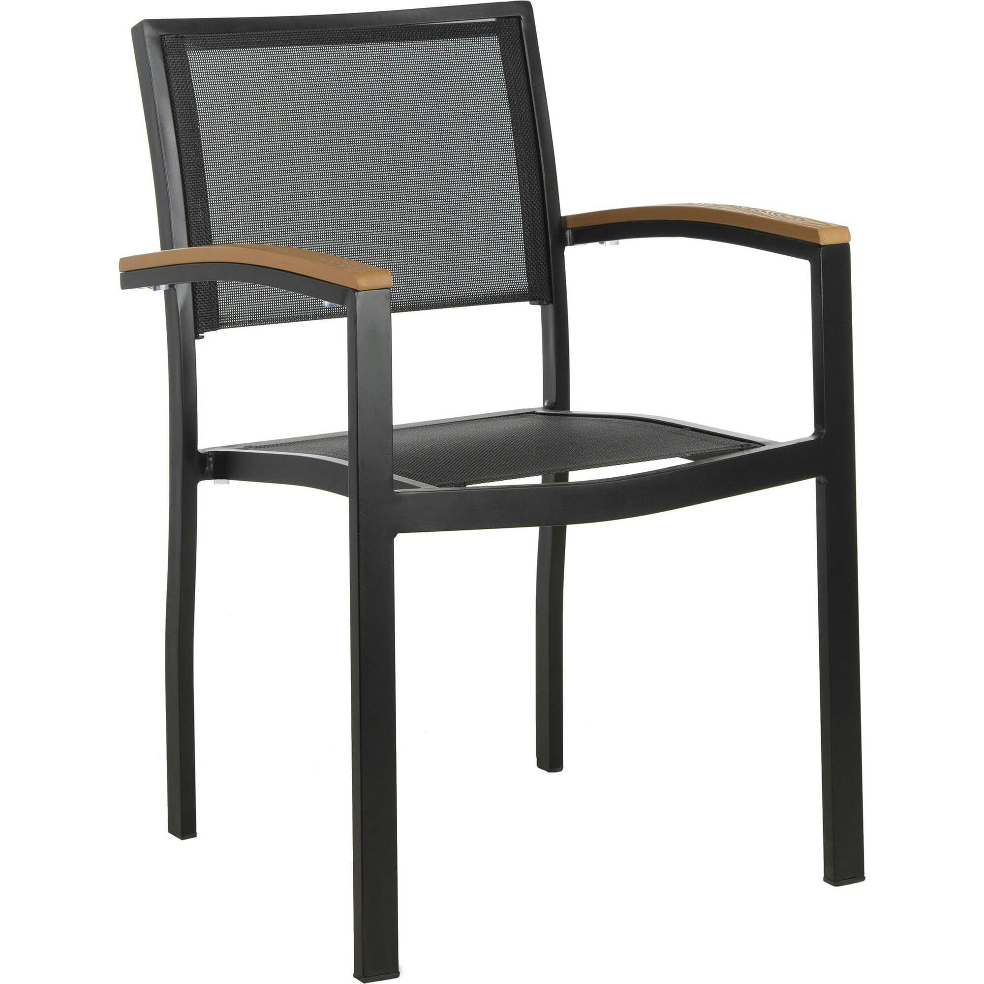 Kaelan Stackable Patio Chair With Contrast Arm Rests