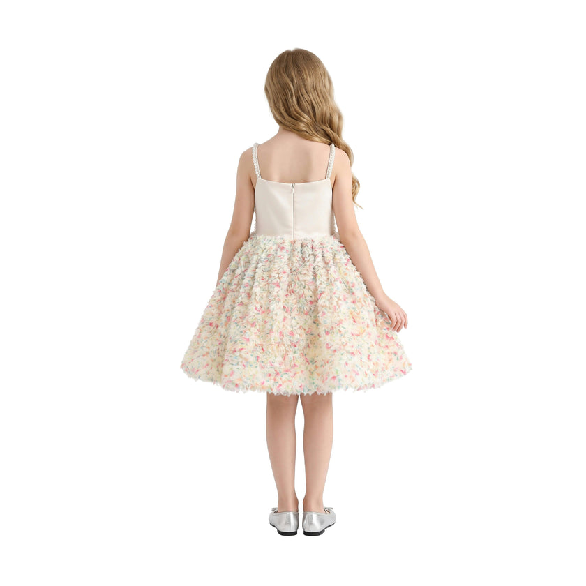 Cream Fiorabelle Floral Petal Occasion Dress