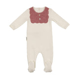 Velour Bib Girls Long Sleeve Footie