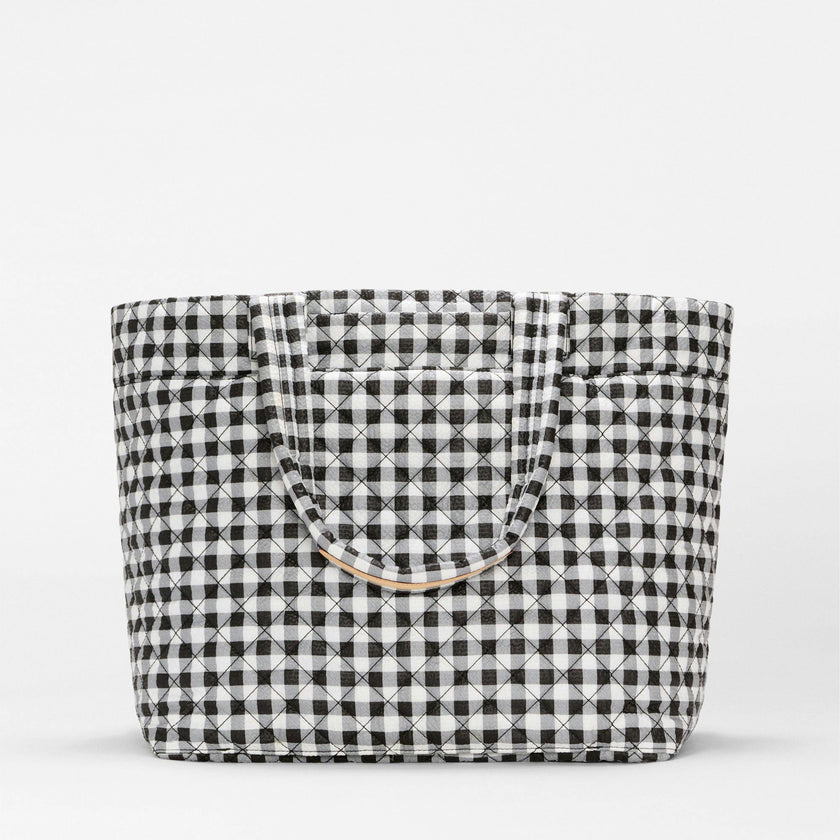 Black/White Gingham Large Metro Tote Deluxe
