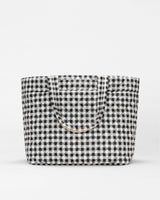 Black/White Gingham Large Metro Tote Deluxe