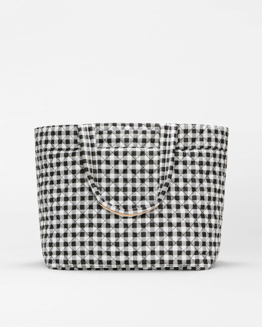 Black/White Gingham Large Metro Tote Deluxe