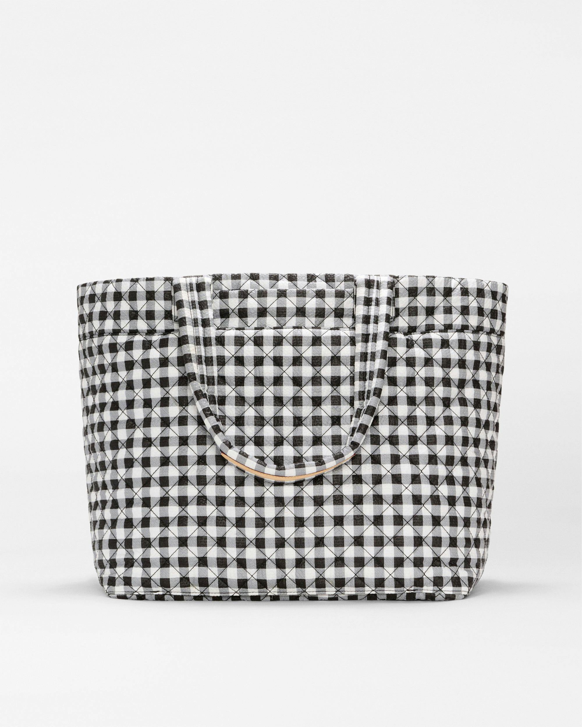 Black/White Gingham Large Metro Tote Deluxe