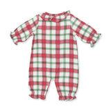Holiday Plaid - Long Sleeve Ruffle Collar Romper